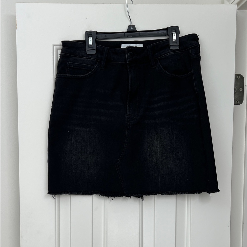 Vervet Black Denim Mini Skirt